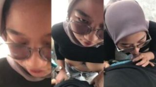 Jilbab Ungu Berkacamata Nyepong Eksib Ceweknya Lagi Viral